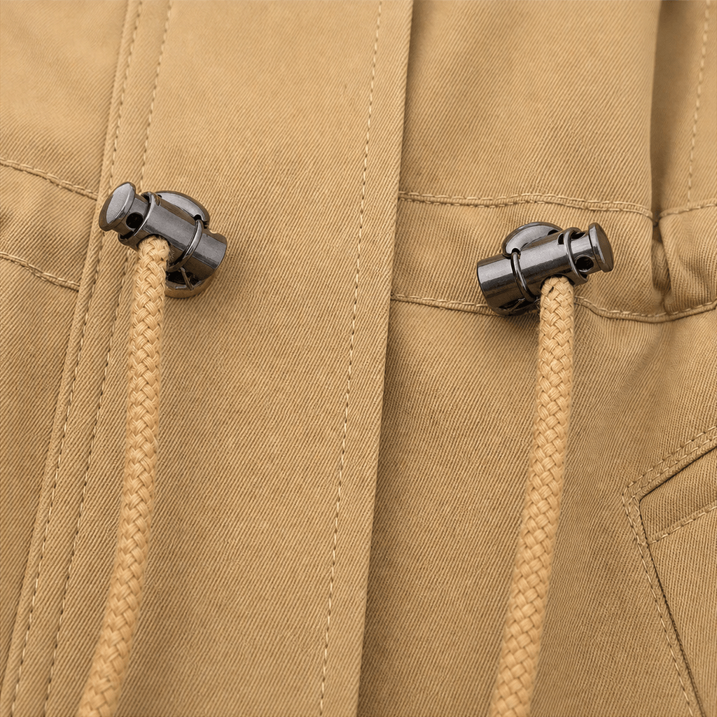 Women's Adjustable Waist Hooded Anorak Jacket with Drawstring