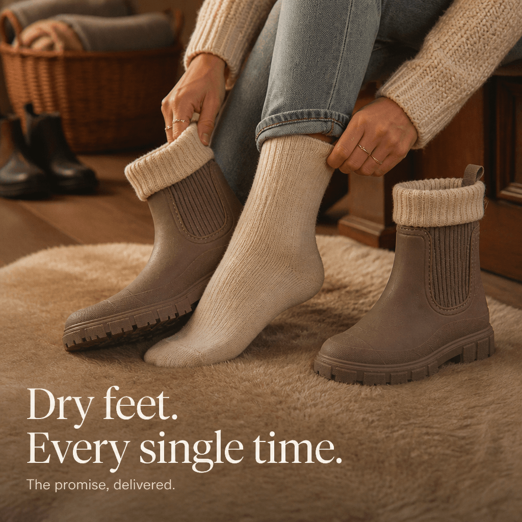 Women's Waterproof PVC Ankle Rain Boots with Stretch Collar