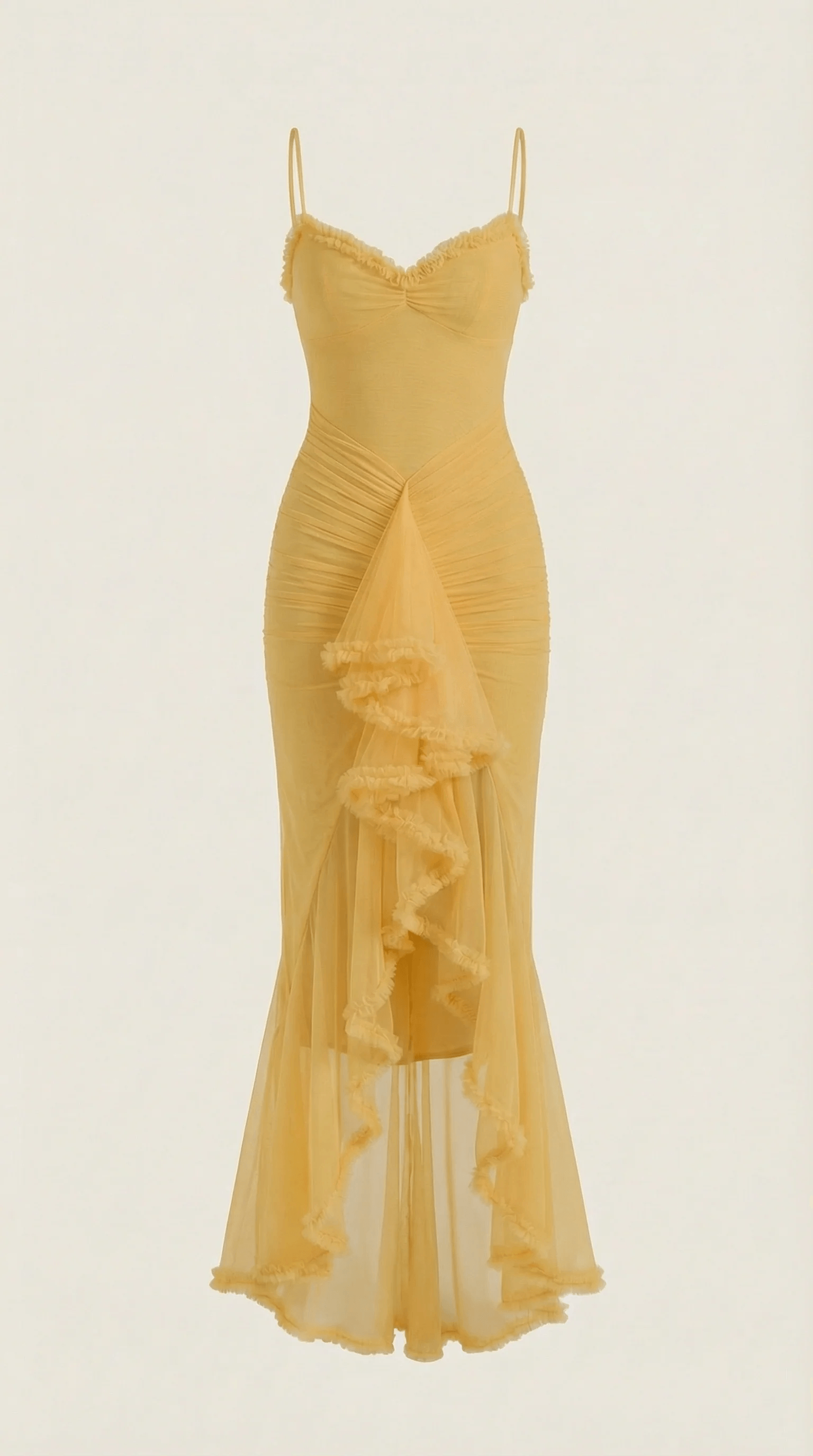 Phoebe Ruffle High Low Maxi Dress for Fall Wedding Guest Dresses