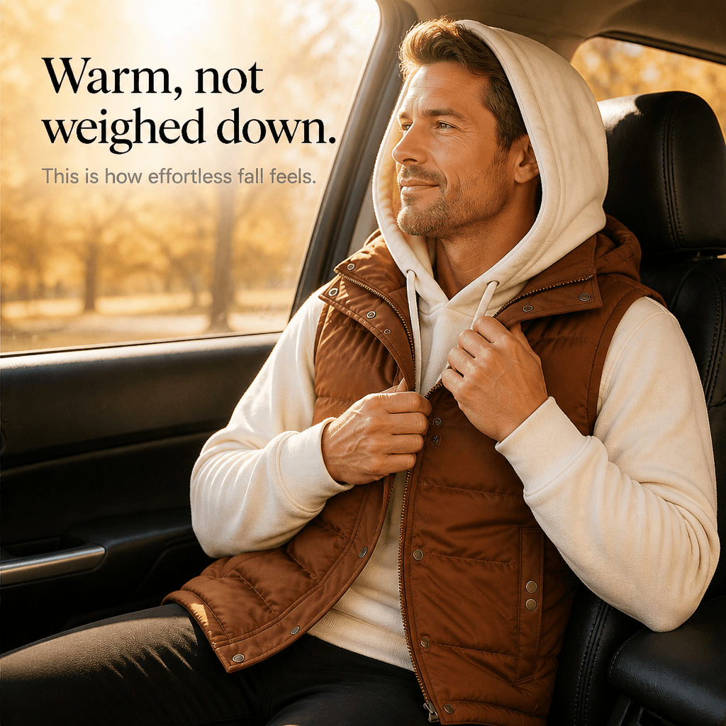 Double-Hood Quilted Puffer Vest with Layered Collar