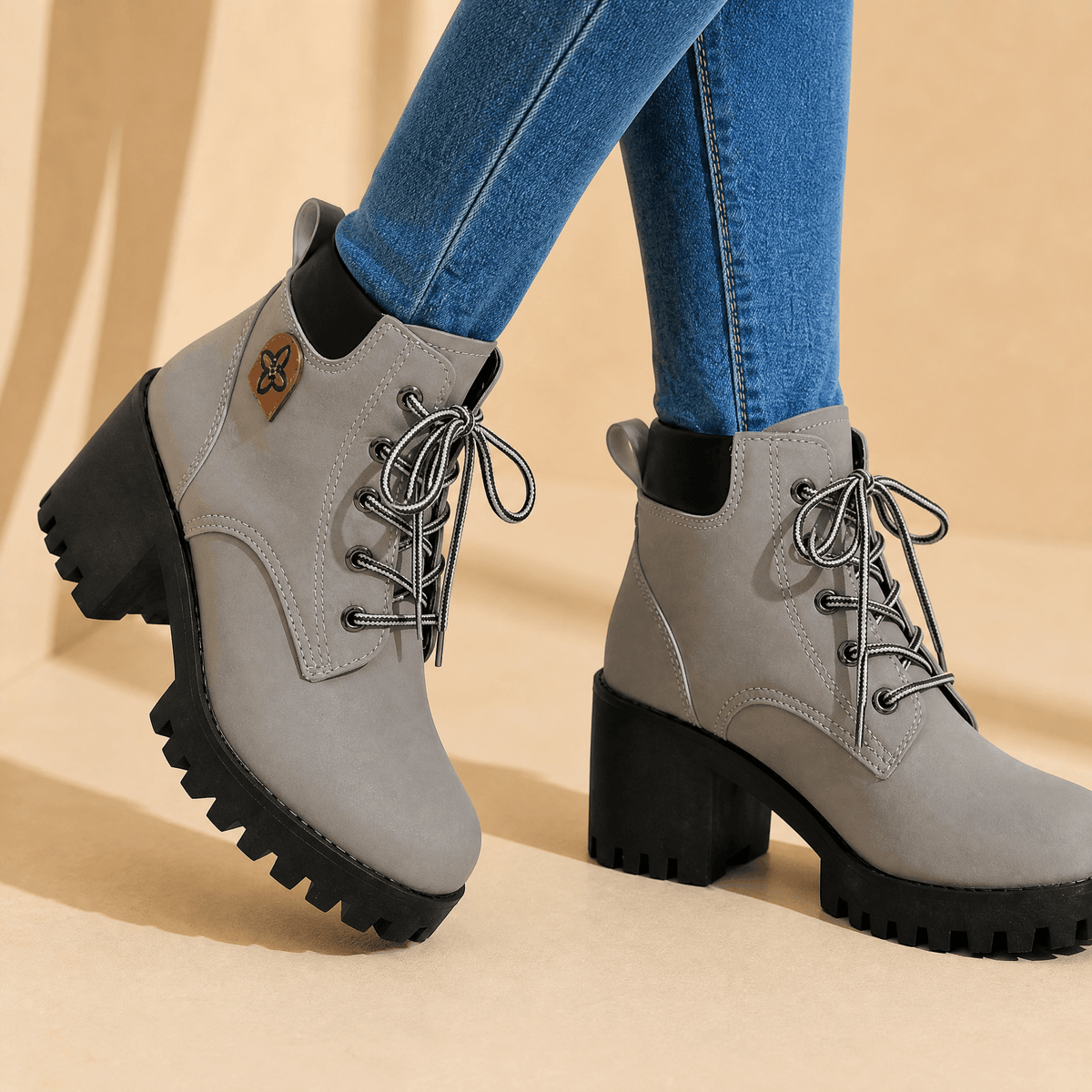 Stridara Chunky Platform Lace-Up Combat Women's Boots