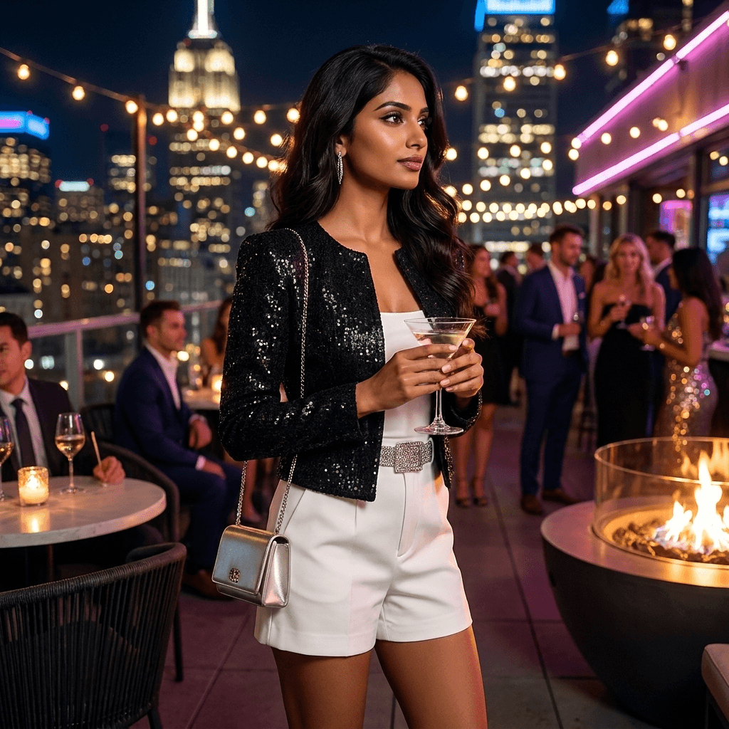 Cropped Sequin Open Front Evening Blazer Fall Jackets Women Will Love