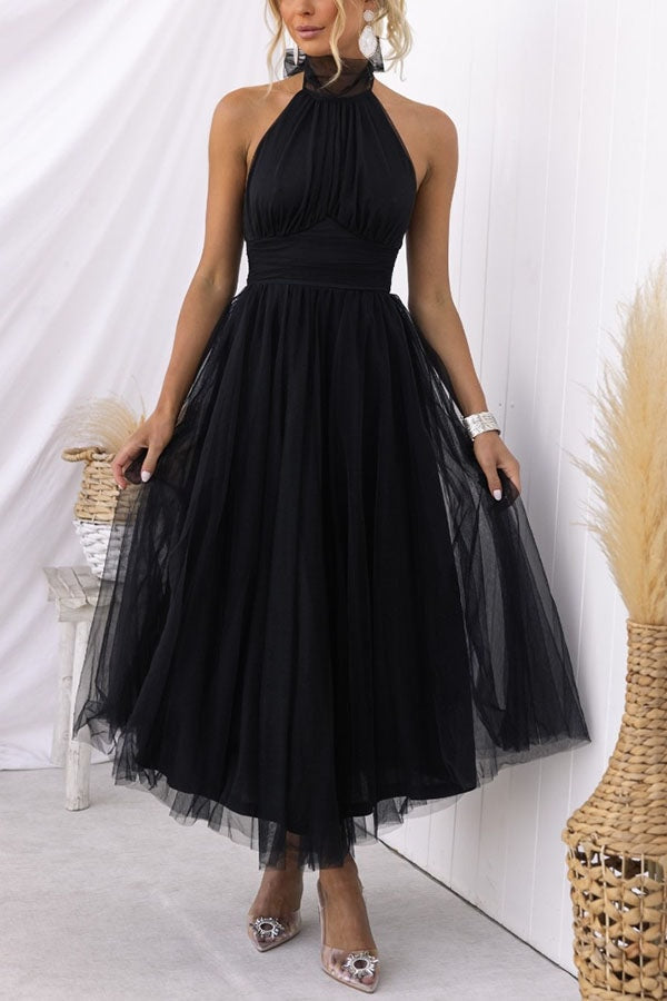 Aylin Tulle Halter-Neck Midi Homecoming Dresses for Prom Night