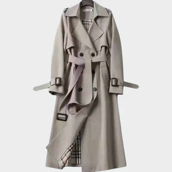 Orlaith Belted Double-Breasted Women's Trench Coat with Notched Lapel