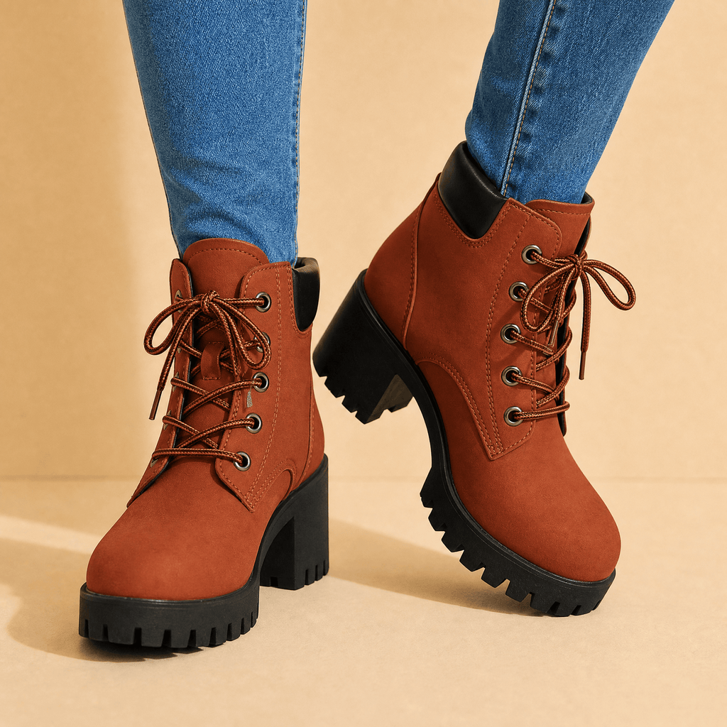 Stridara Chunky Platform Lace-Up Combat Women's Boots