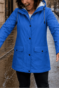 Plush-Lined Waterproof Hooded Jacket for Women