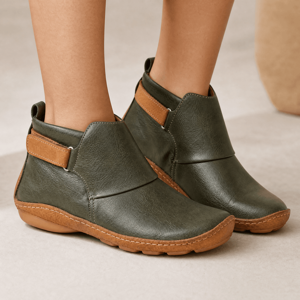 Solena Women's Adjustable Wide Toe Box Boots with Buckle Strap