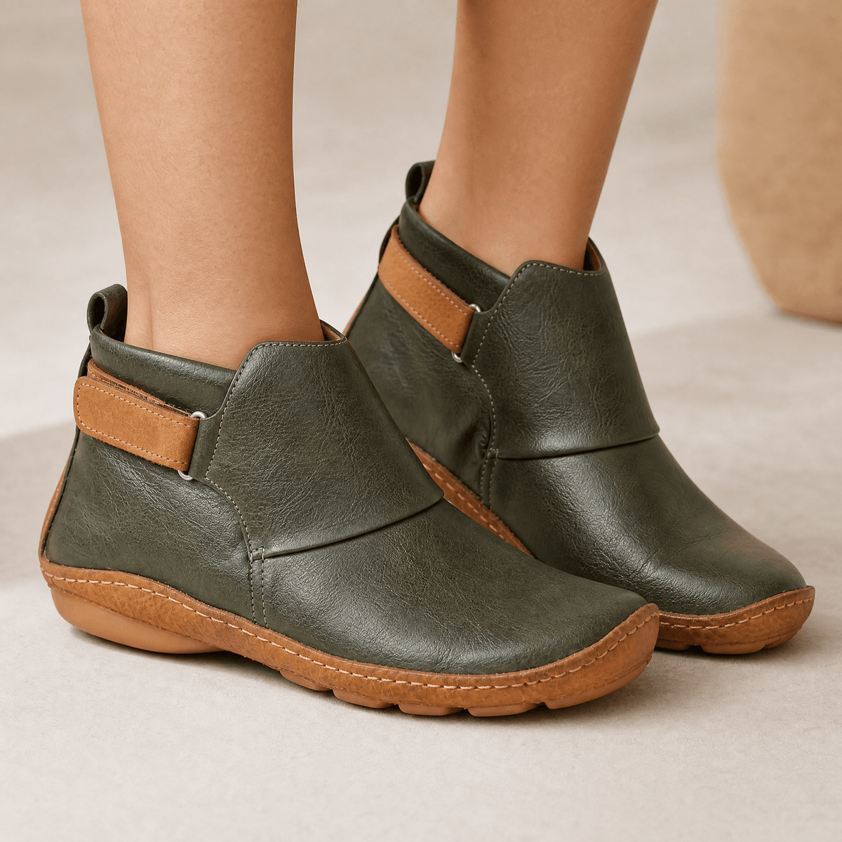 Solena Women's Adjustable Wide Toe Box Boots with Buckle Strap