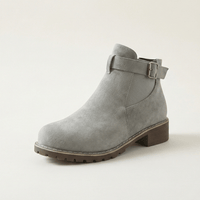 Stridella Suede-Look Women's Ankle Boots with Buckle Strap and Chunky Lug Sole
