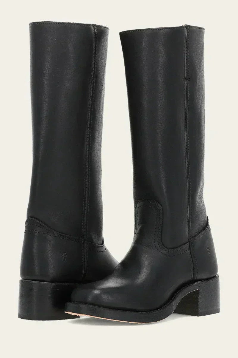 Knee-High Block Heel Fall Boots with Round Toe for Women