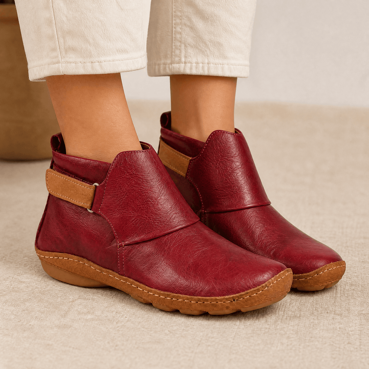 Solena Women's Adjustable Wide Toe Box Boots with Buckle Strap