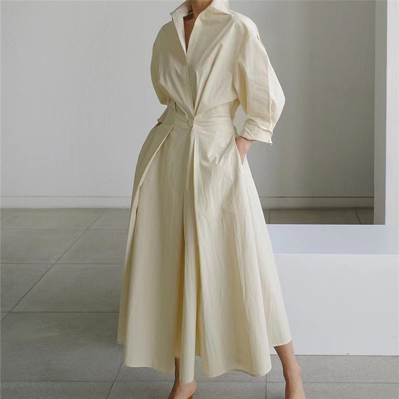 Women's Collared Front Wrap Newspaper Print Maxi Dress
