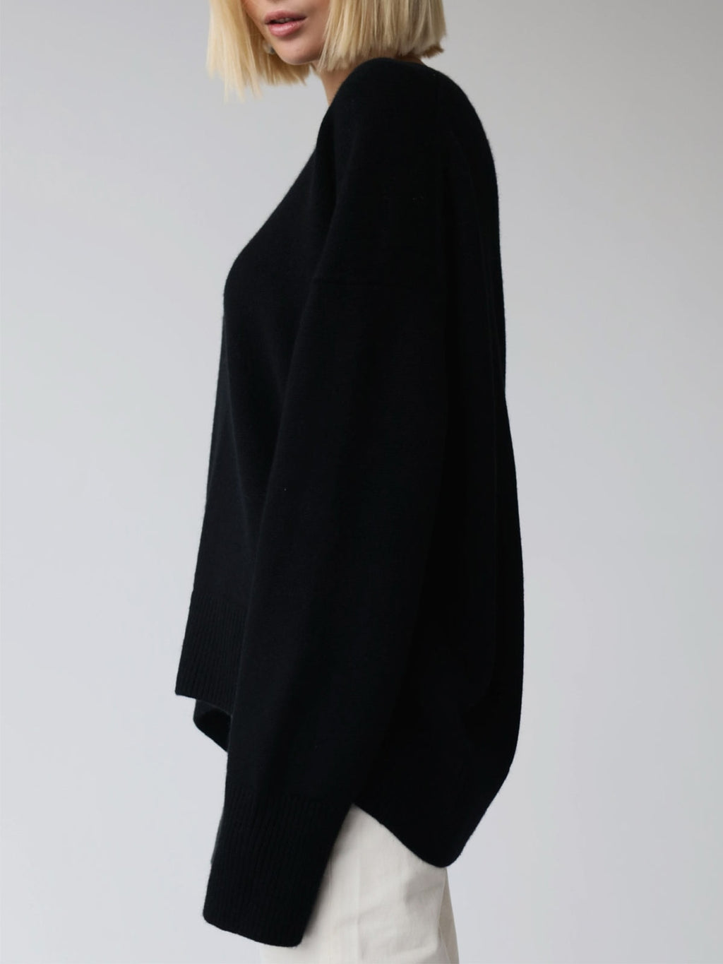Oversized Crew Neck Sweaters for Women with Rib Trim for Fall Layering