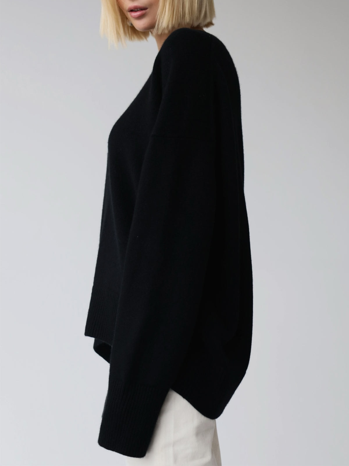Oversized Crew Neck Sweaters for Women with Rib Trim for Fall Layering