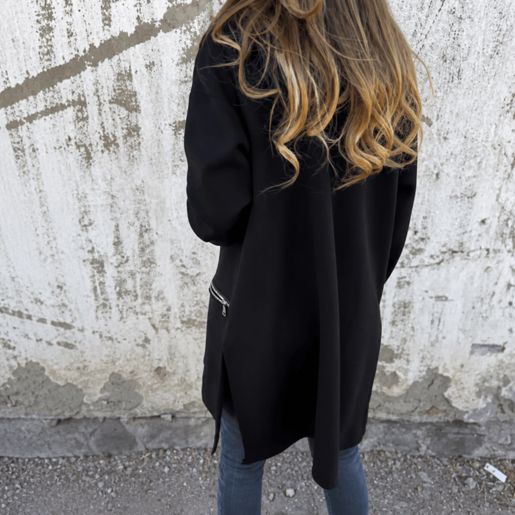 Women's Longline Open-Front Hooded Knit Jacket