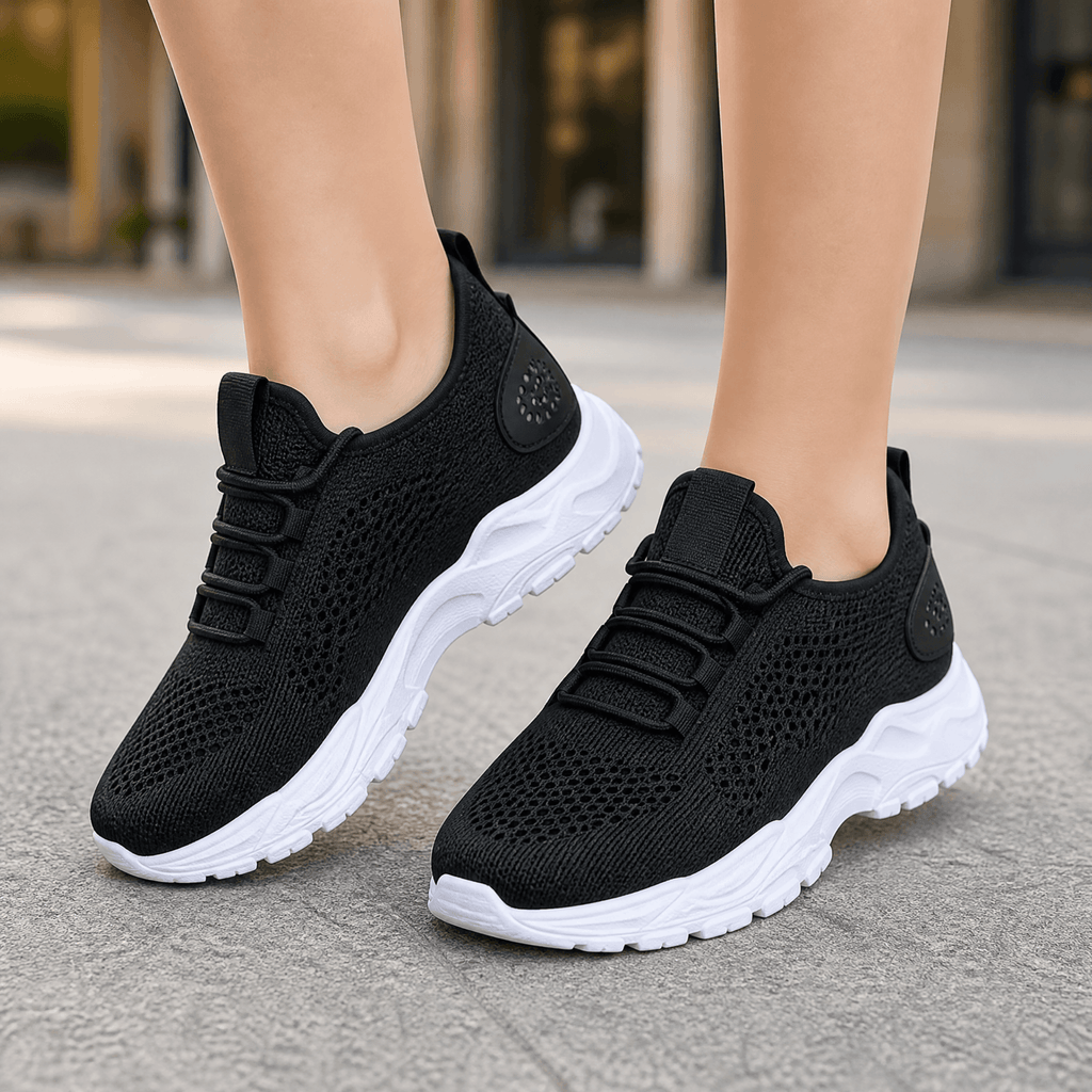 Aerloom Women's Cushioned Knit Slip-On Sneakers with Chunky Sole