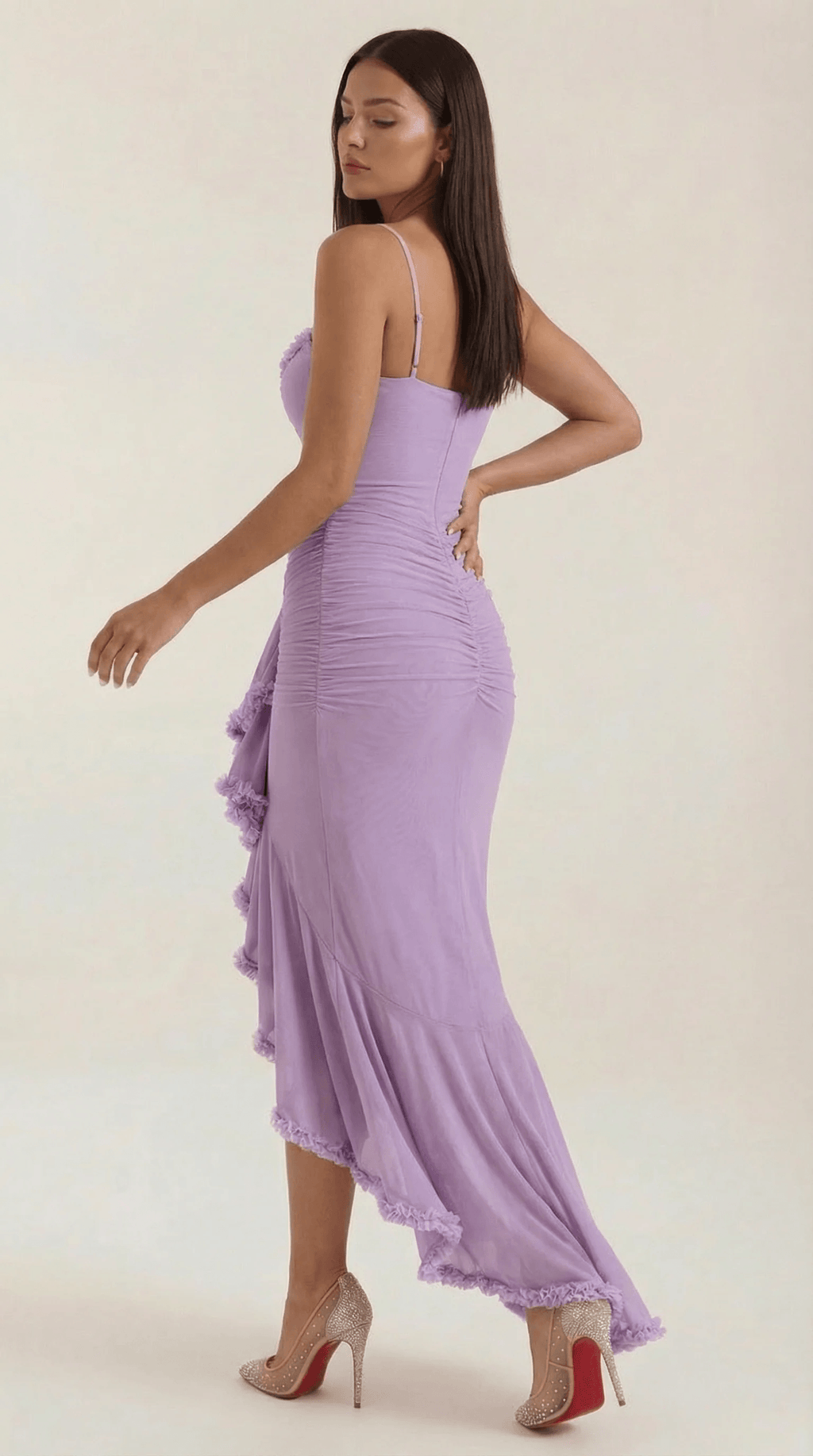 Phoebe Ruffle High Low Maxi Dress for Fall Wedding Guest Dresses