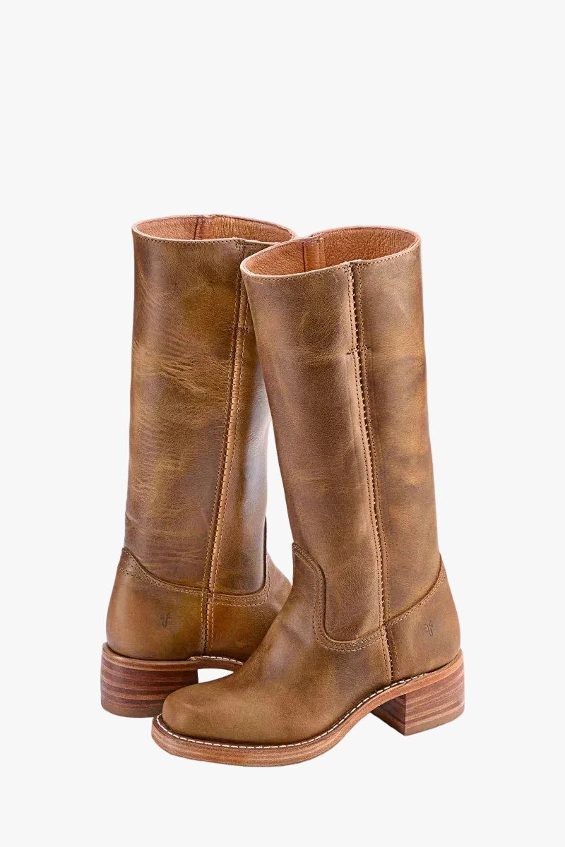 Knee-High Block Heel Fall Boots with Round Toe for Women
