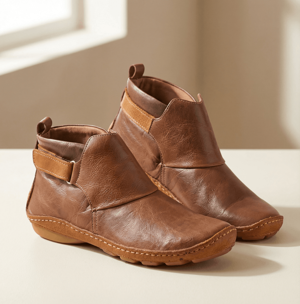 Solena Women's Adjustable Wide Toe Box Boots with Buckle Strap
