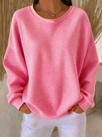 Lucille Waffle-Knit Oversized Pullover Sweater for Women