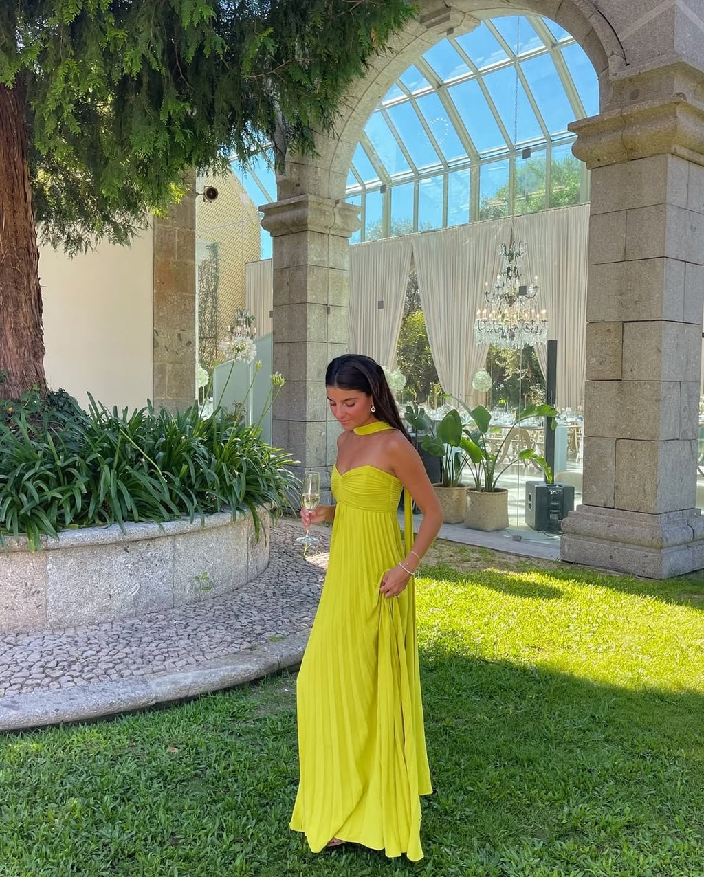 Pleated Strapless Maxi Dress for Homecoming Dresses and Wedding Guests