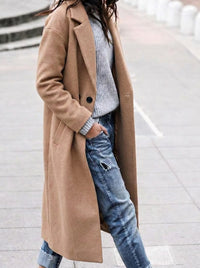 Angelika Women's Oversized Longline Winter Coat with Lapel