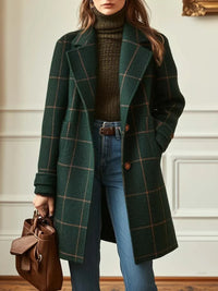 Deirdre Women's Plaid Notch-Lapel Oversized Wool-Blend Winter Coat