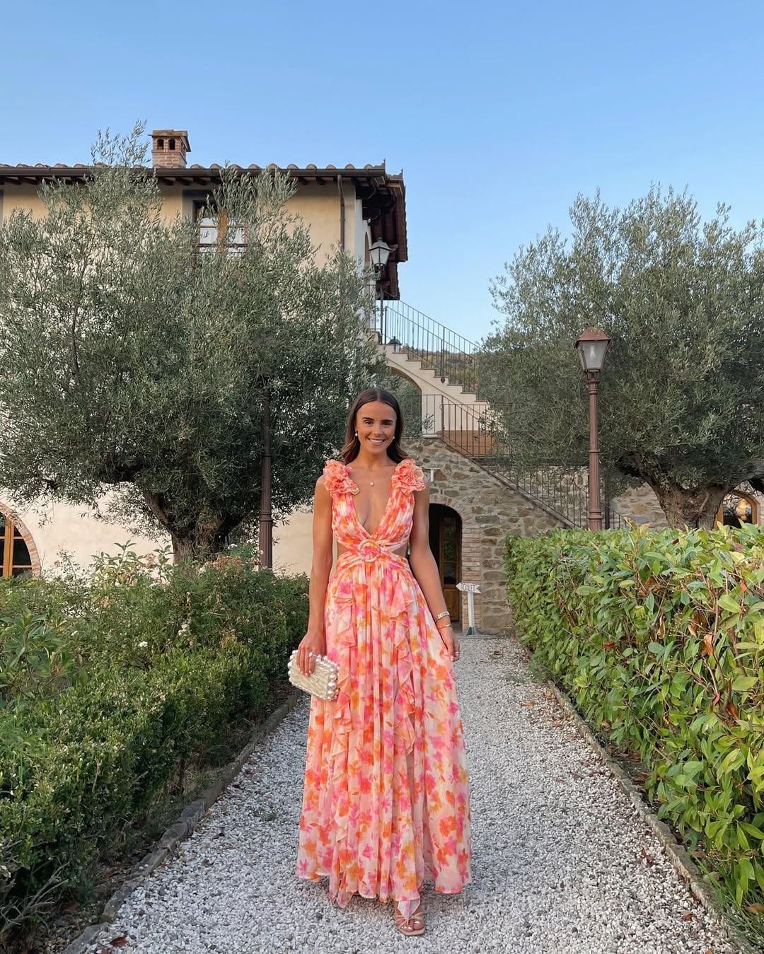 Maeve Floral Cut-Out Maxi Dress for Autumn Wedding Guest Dresses