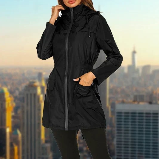 Gunnhild Hooded Oversized Polyester Winter Coat for Women