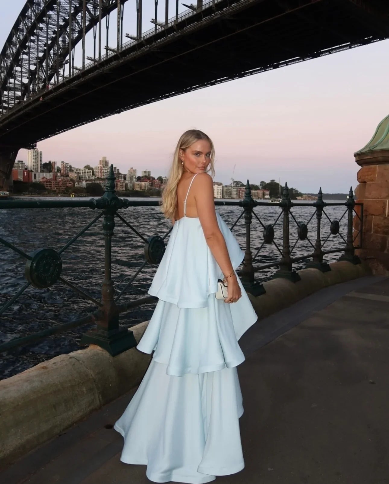 Stevie Tiered Ruffle Satin Maxi Dress for Fall Wedding Guest Dresses