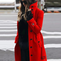 Herminia Belted High-Neck Trench Coat for Women