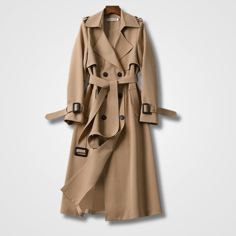 Josune Belted Double-Breasted Trench Coat for Women
