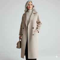 Eluned Double-Breasted Notch-Lapel Winter Coat for Women
