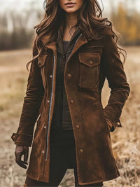 Iseult Notch-Lapel Longline Coat for Women's Winter Wardrobe