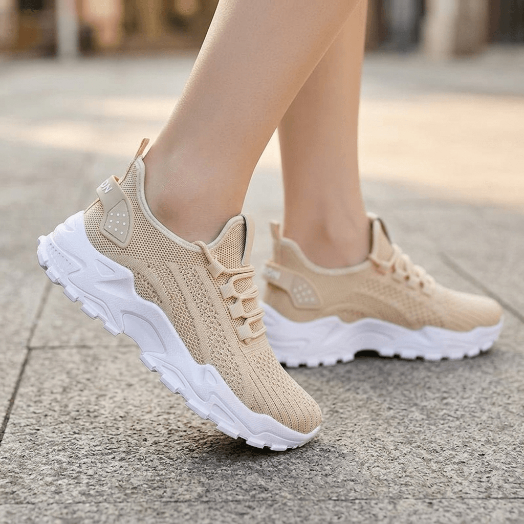 Aerloom Women's Cushioned Knit Slip-On Sneakers with Chunky Sole