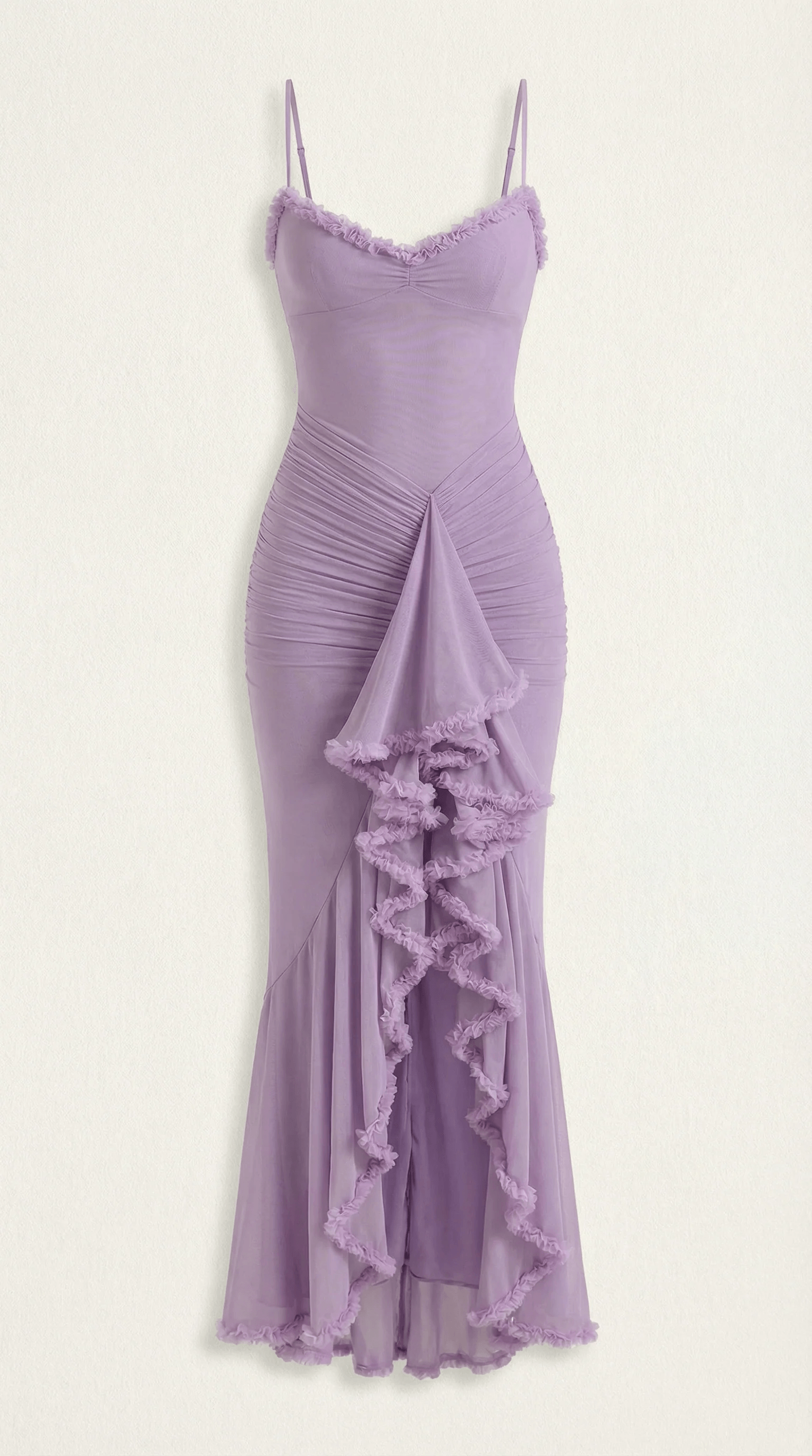 Phoebe Ruffle High Low Maxi Dress for Fall Wedding Guest Dresses