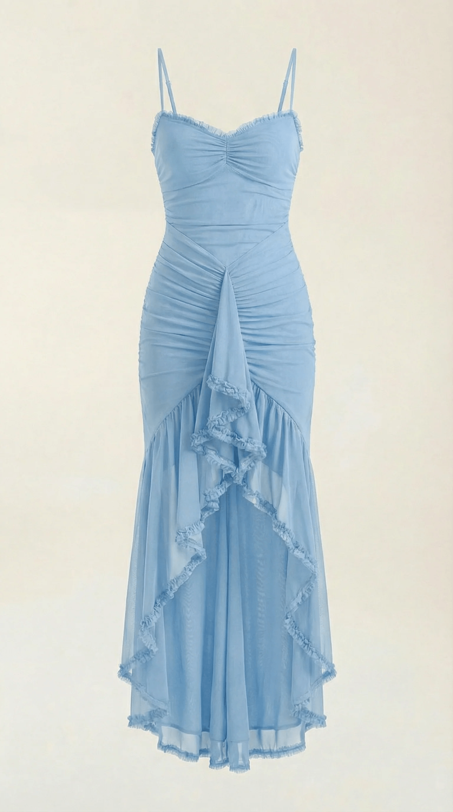 Phoebe Ruffle High Low Maxi Dress for Fall Wedding Guest Dresses