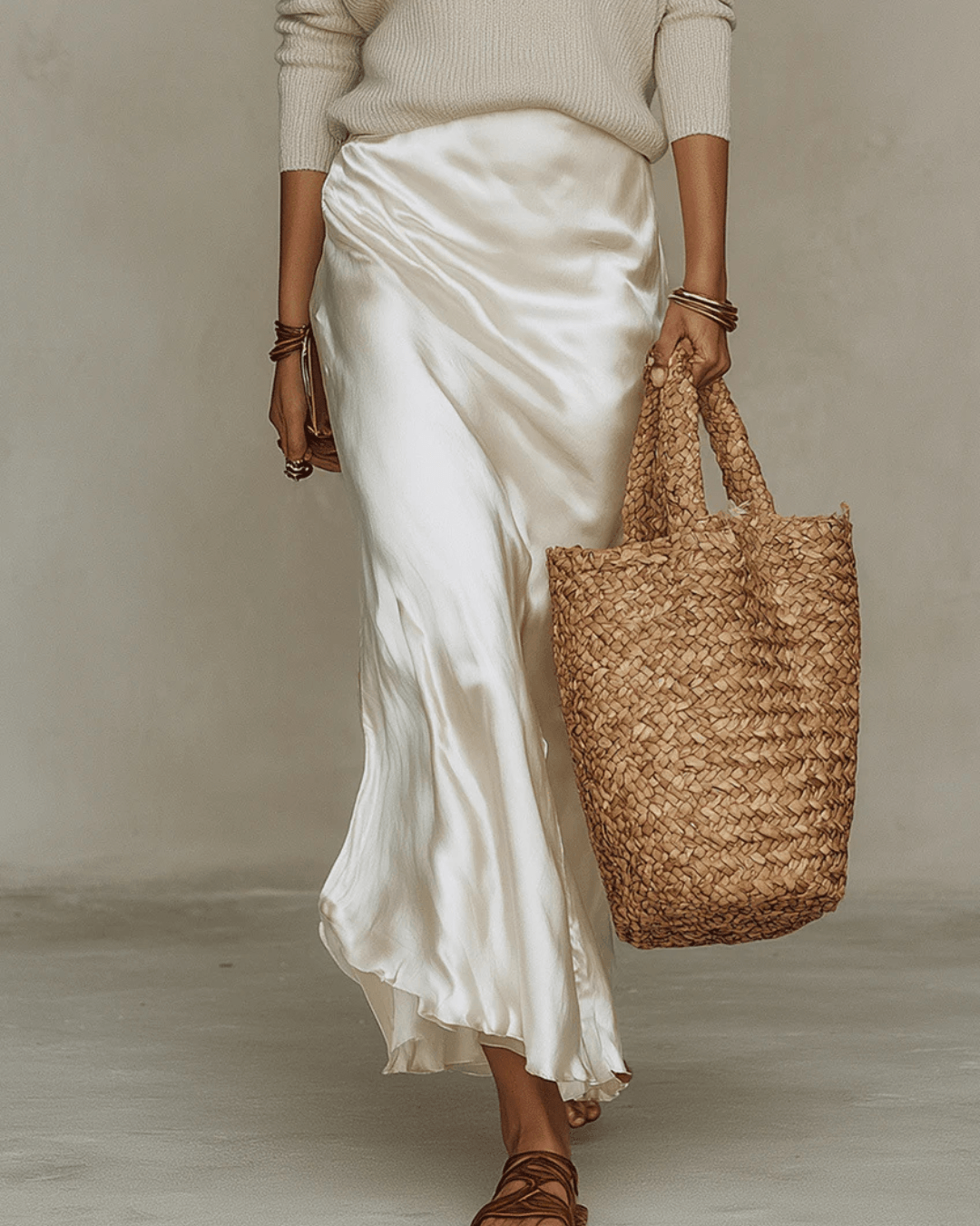 Niketa Two-Piece V-Neck Satin Maxi Skirt Set for Women's Occasions