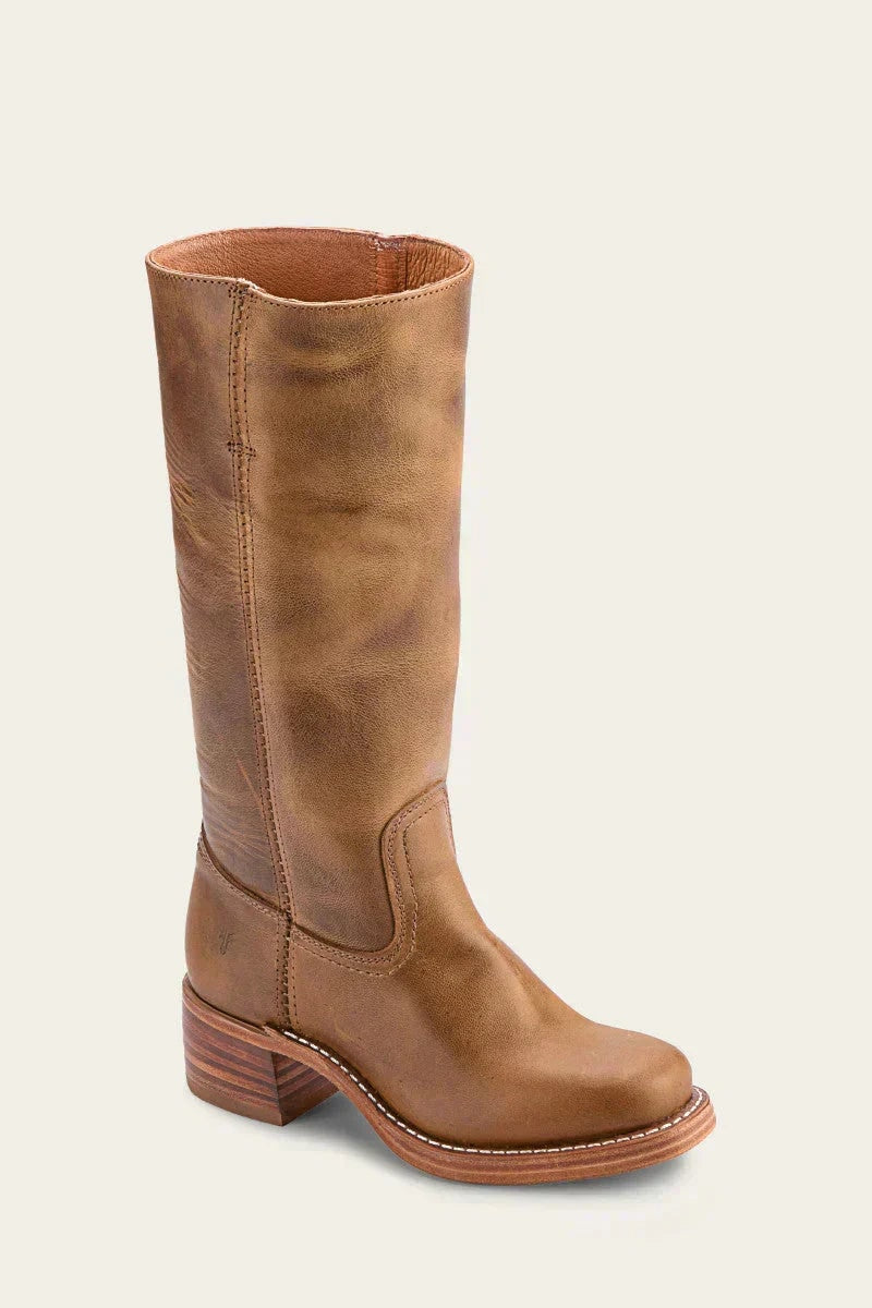 Knee-High Block Heel Fall Boots with Round Toe for Women