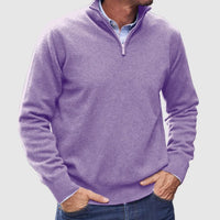 Men's Quarter-Zip Knit Sweater with Layer-Friendly Fit