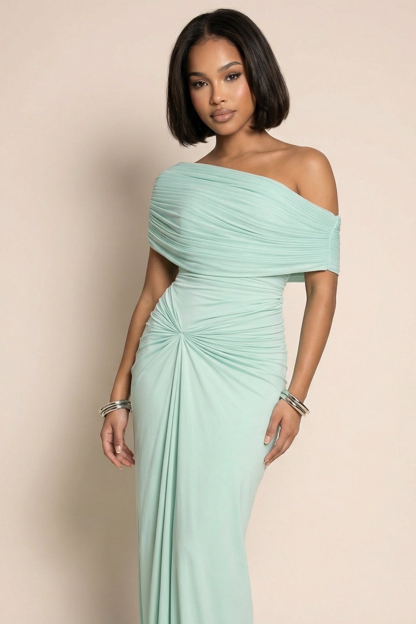 Melanie Off-Shoulder Draped Maxi Dress for Homecoming Dresses Occasions