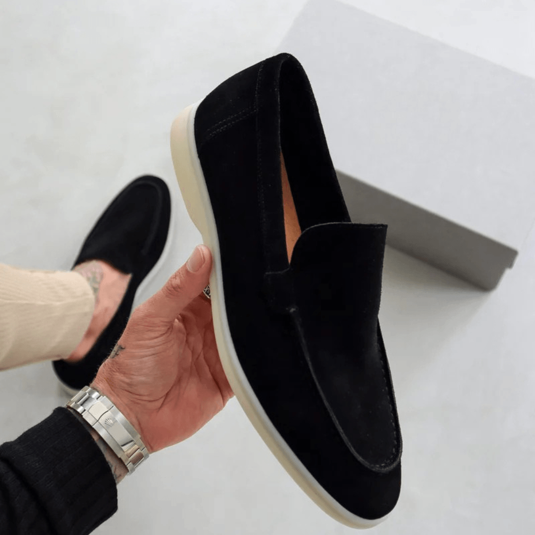 Men's Suede Slip-On Loafers with Cushioned Comfort Sole