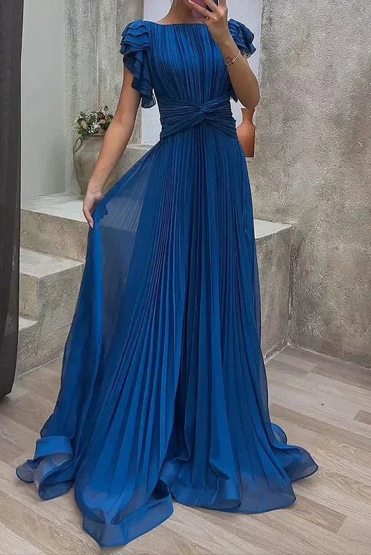 Calista Pleated Chiffon Maxi Dress for Women's Special Occasions