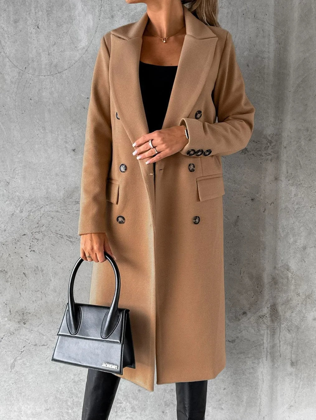 Sibilla Double-Breasted Longline Women's Winter Coat with Tailored Fit