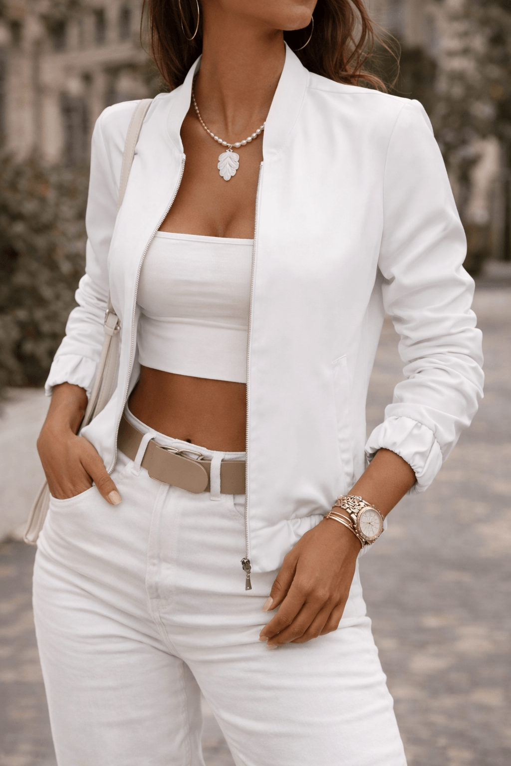 Zip Front Bomber Jacket for Women Perfect for Fall Layering
