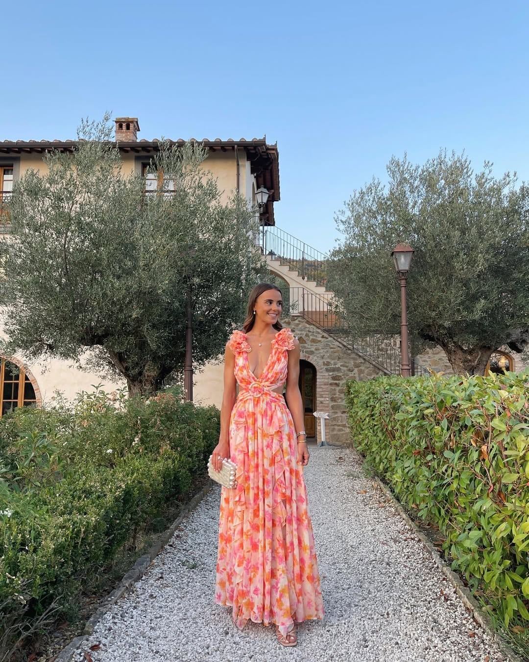 Maeve Floral Cut-Out Maxi Dress for Autumn Wedding Guest Dresses