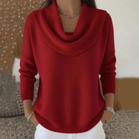 Vânia Cowl-Neck Ribbed Knit Sweater for Women