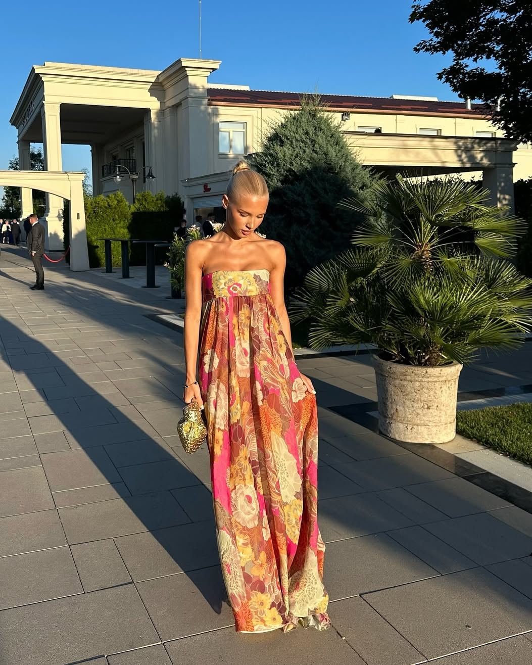 Maelynn Floral Strapless Maxi Dress Ideal for Homecoming Dresses
