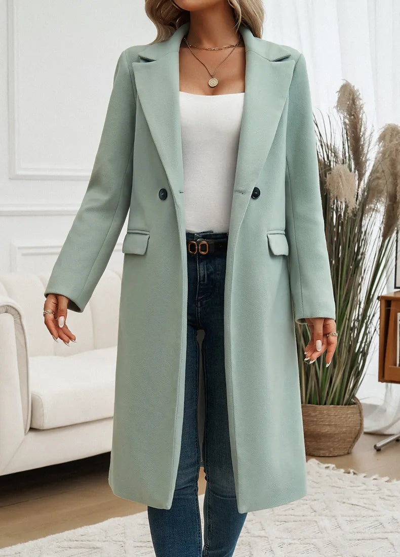 Anastasia Women's Oversized Belted Coat with Notched Lapel