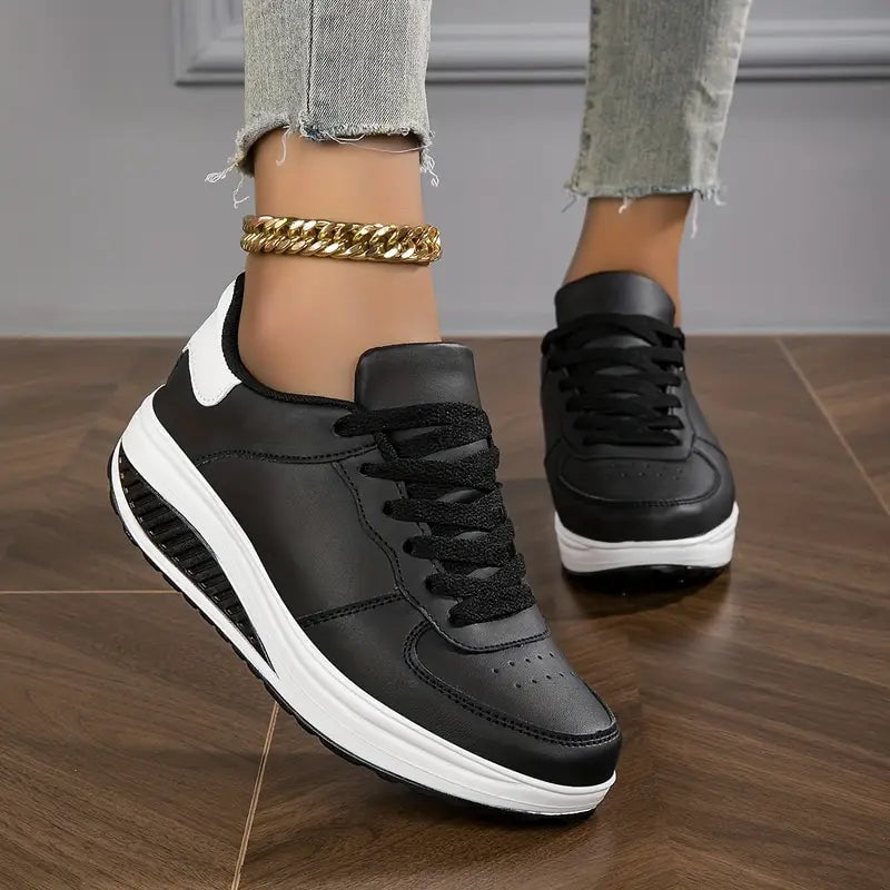Jarrah Women's Color Block Lace-Up Platform Sneakers with Cushioned Sole